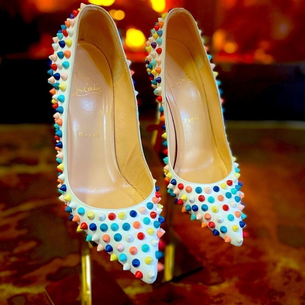 Christian Louboutin Spiked Rainbow Heels